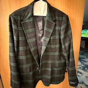 Plaid Green and Black Blazer
